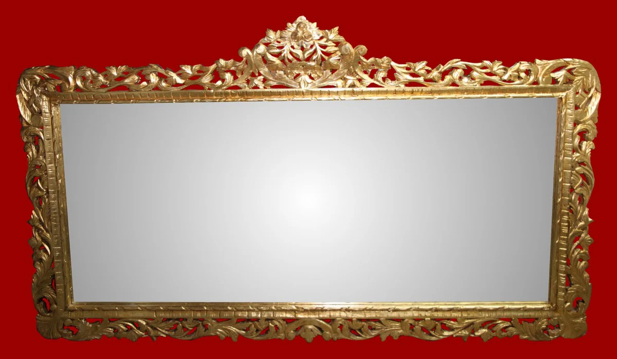 Baroque luxury wall mirror gold 207 x H. 120 cm - Baroque mirror - Limited Edition