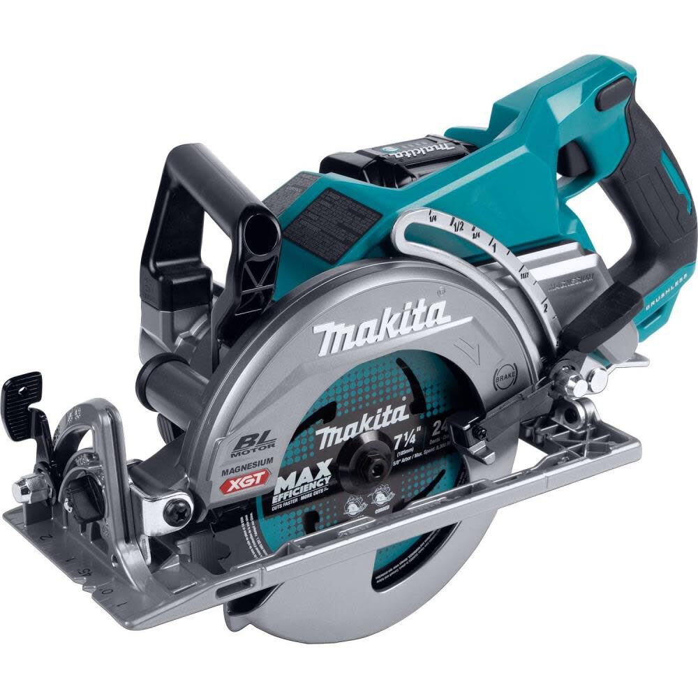 Makita XGT 40V max circular saw kit backhand 7 1/4