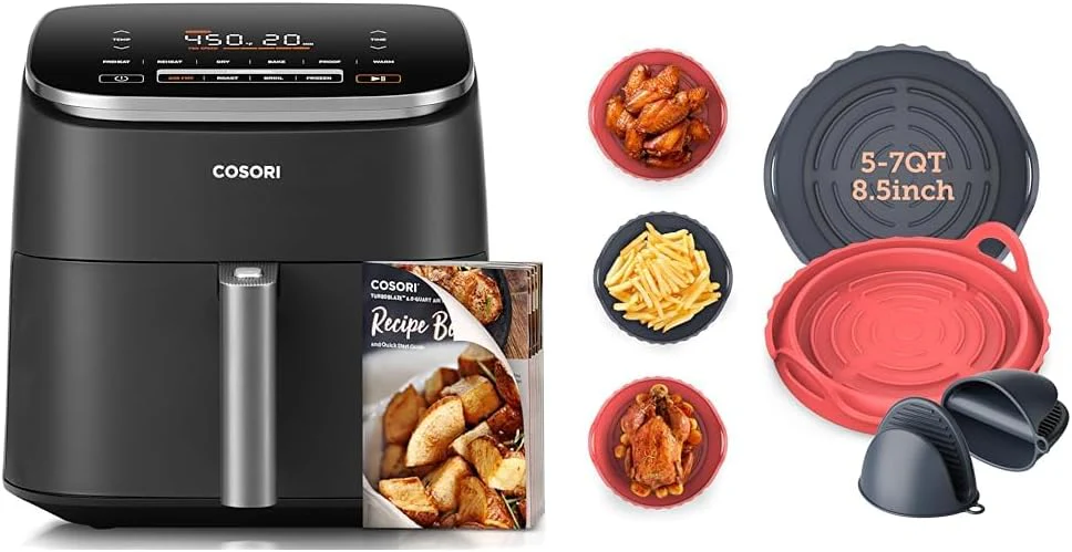 COSORI Air Fryer 9-in-1 Compact & Large 6-Qt Fast Turbo Modes Precise Heat for Even Results