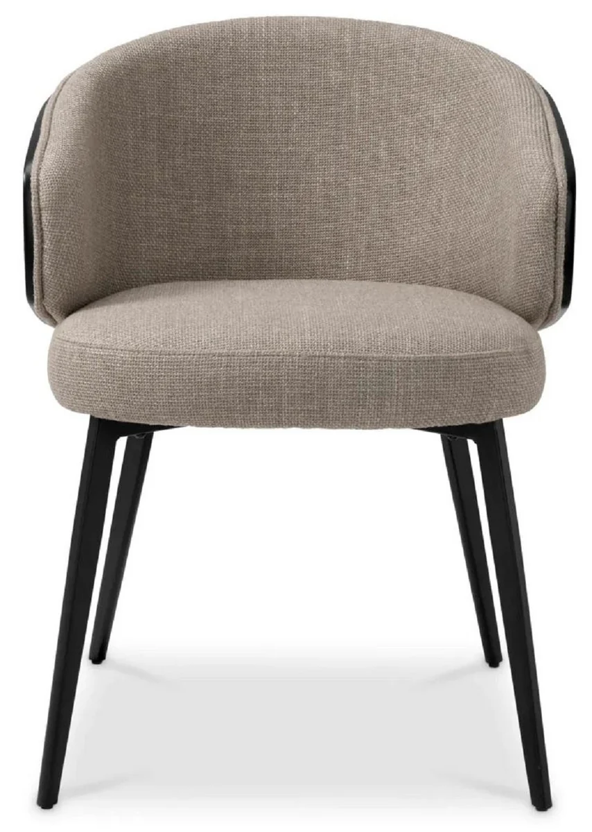 Luxury dining room chair gray / black 57 x 62 x H. 77 cm - kitchen chair with armrests - dining room furniture - luxury furniture - luxury quality