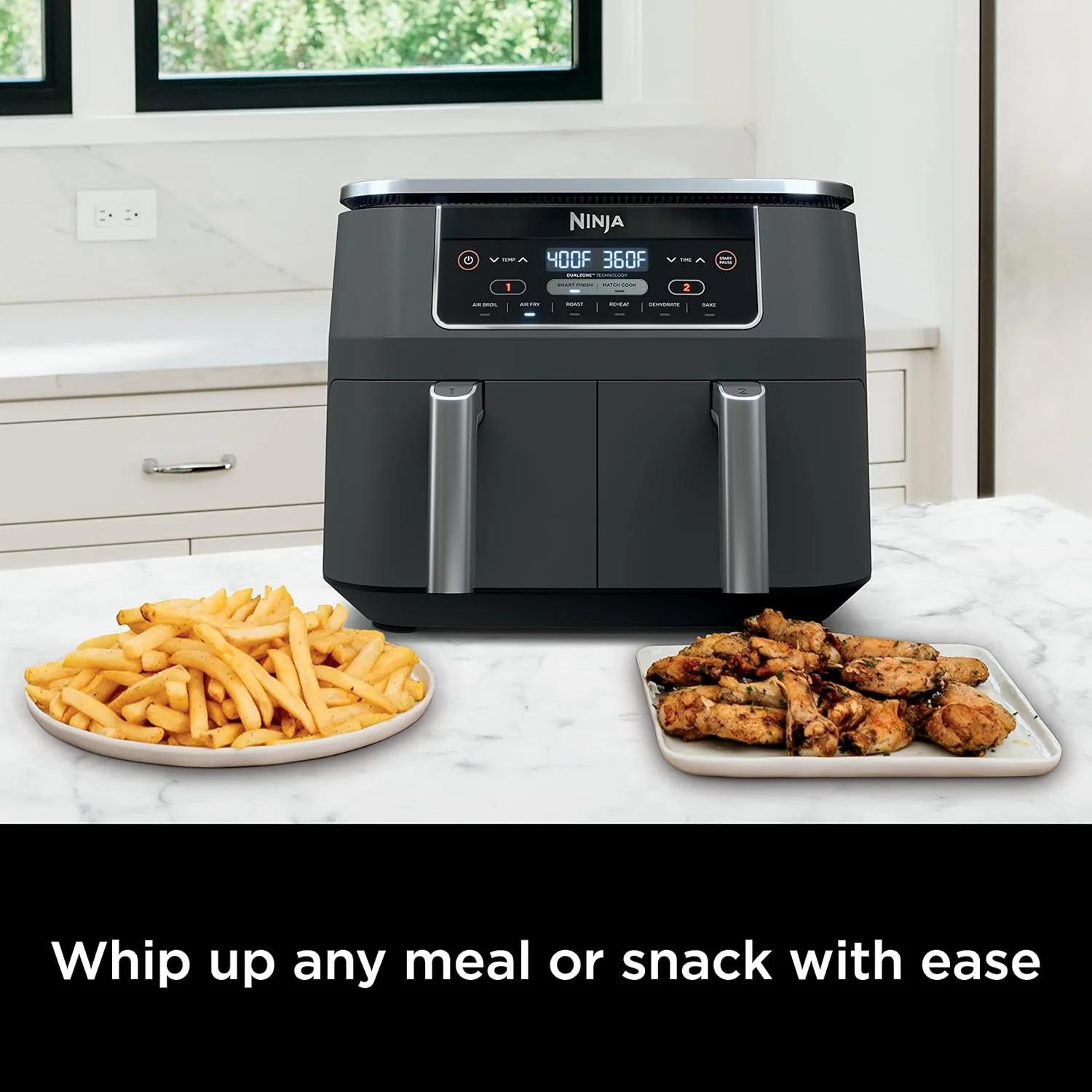 Ninja Foodi 6-in-1 FlexBasket Air Fryer with 7-Quart MegaZone and Basket Divider
