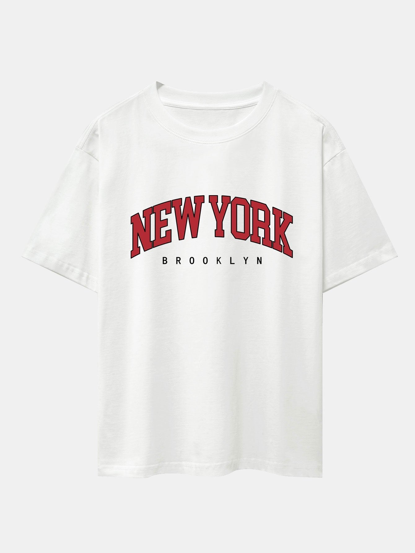 New York Print Drop Shoulder Oversize T-Shirt & Twill Jacquard Shorts