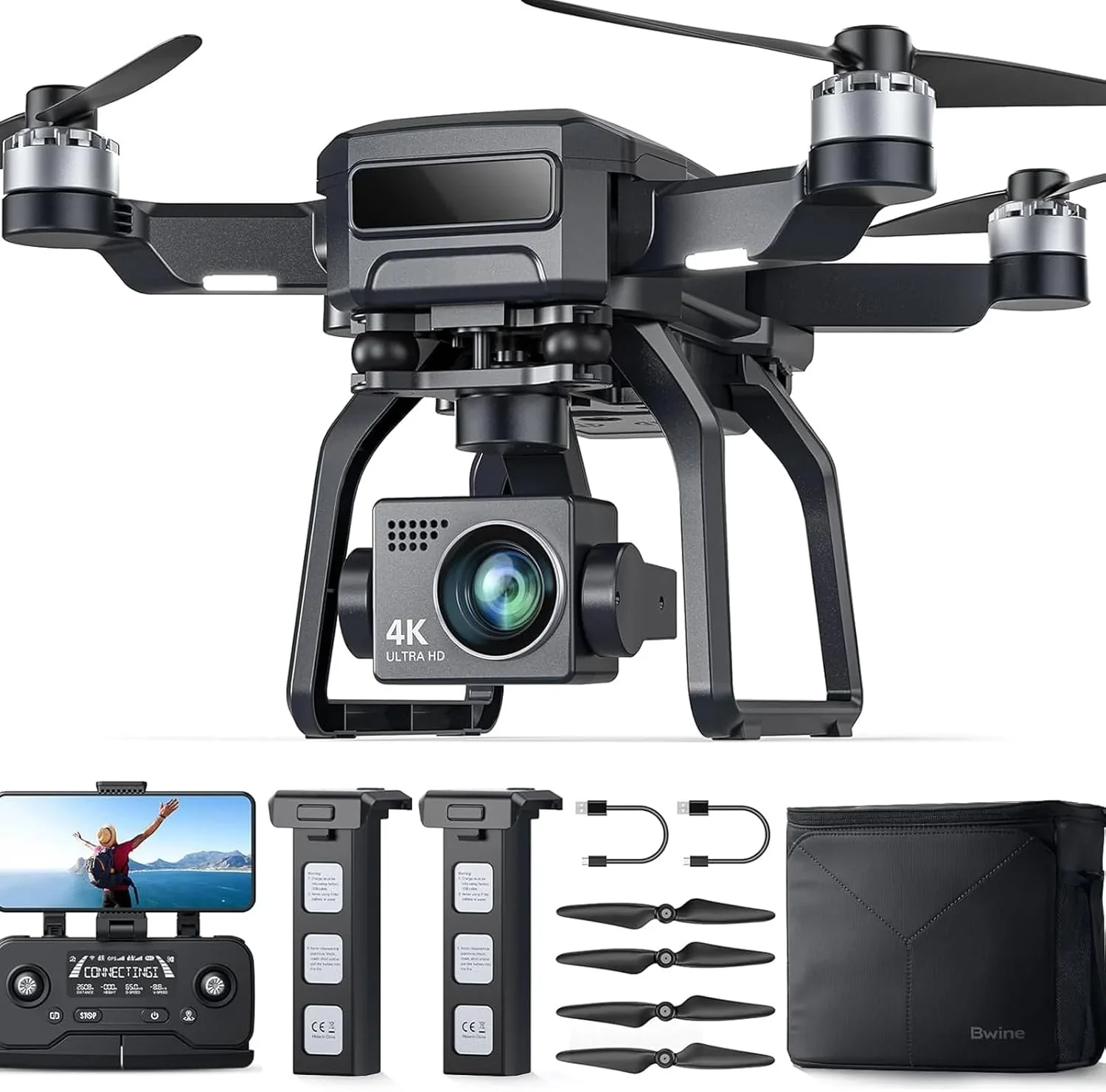 Adult-specific camera drone with 4K UHD aerial photography 3-axis gimbal 10000-foot control