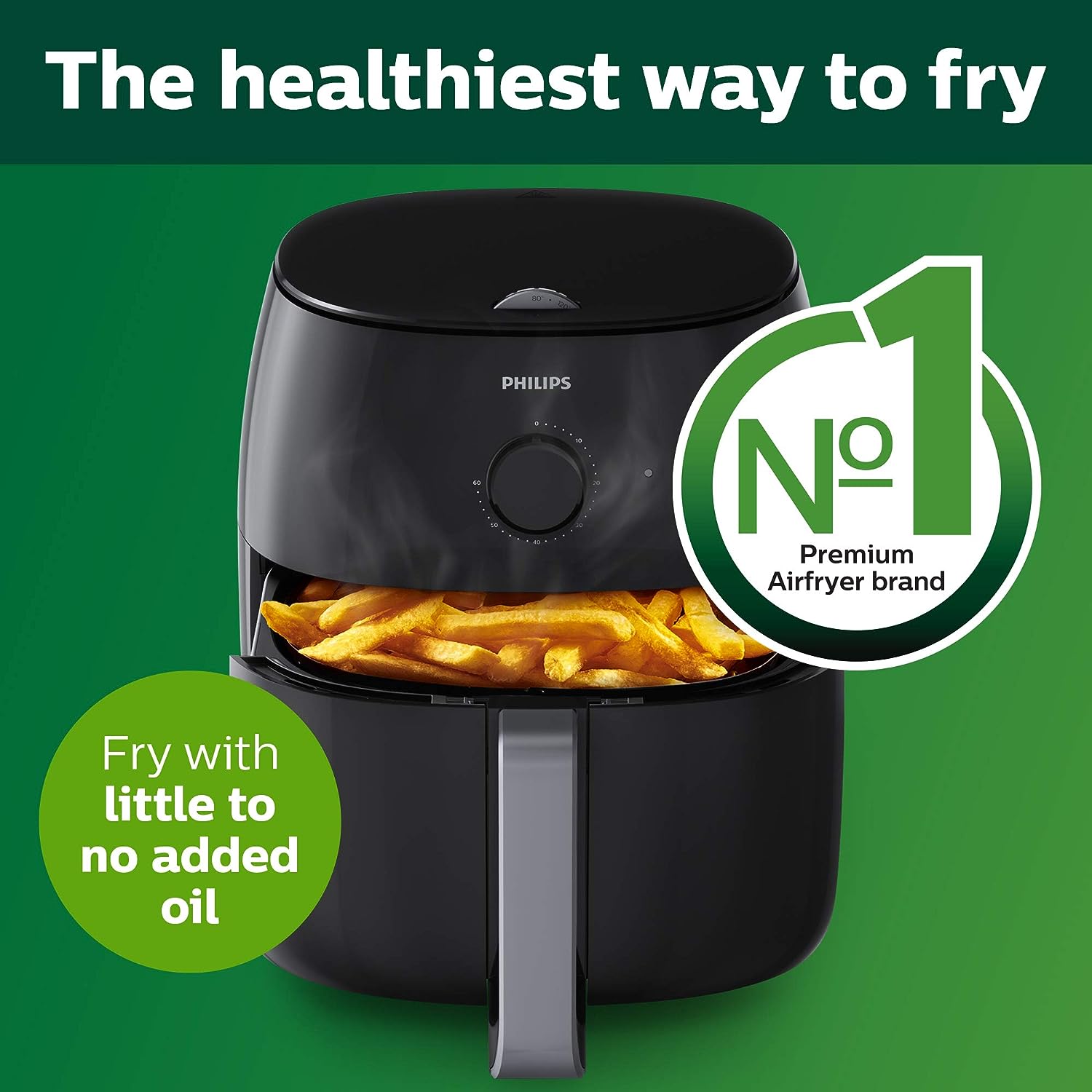 Philips Premium Airfryer XXL mit Fat Removal Technology, Schwarz, HD9630/98