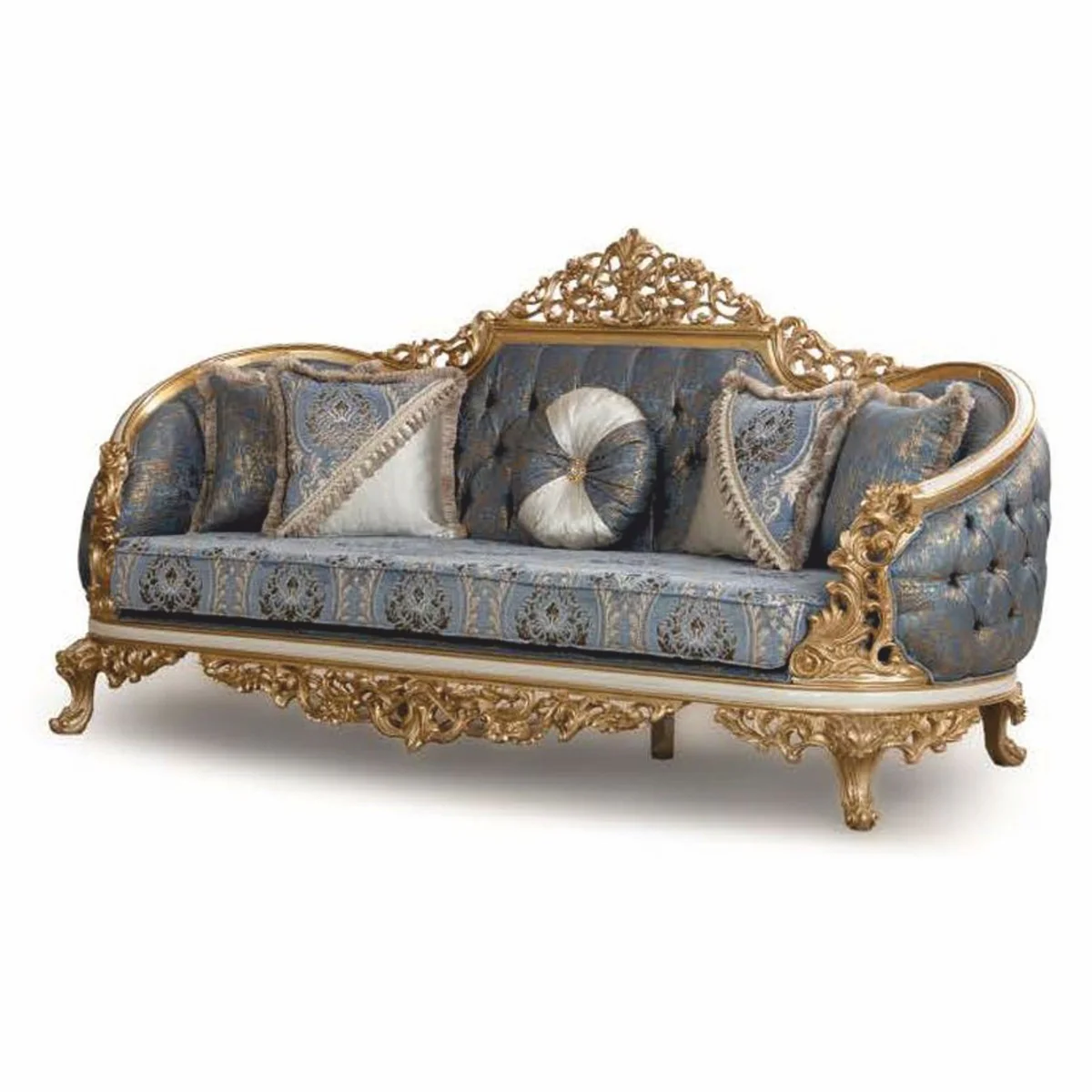 Luxury Baroque Living Room Set Blue / White / Gold - Baroque Furniture