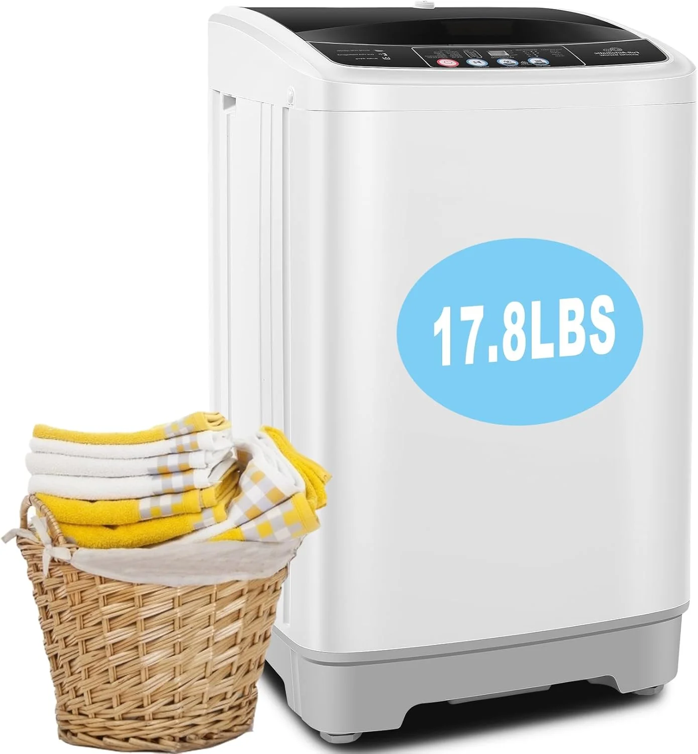 20Lbs Portable Washing Machine Nictemaw Portable Washer, 2.8 Cu.ft Washer and Dryer Combo with Drain Pump, 10 Programs 8 Water Level Compact Laundry Washer for Home, Apartment, RV, Dorms