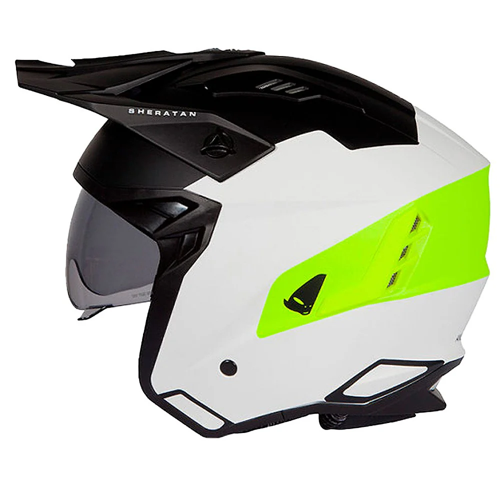 SHERATAN UFO TRIAL HELMET BLACK / WHITE / YELLOW