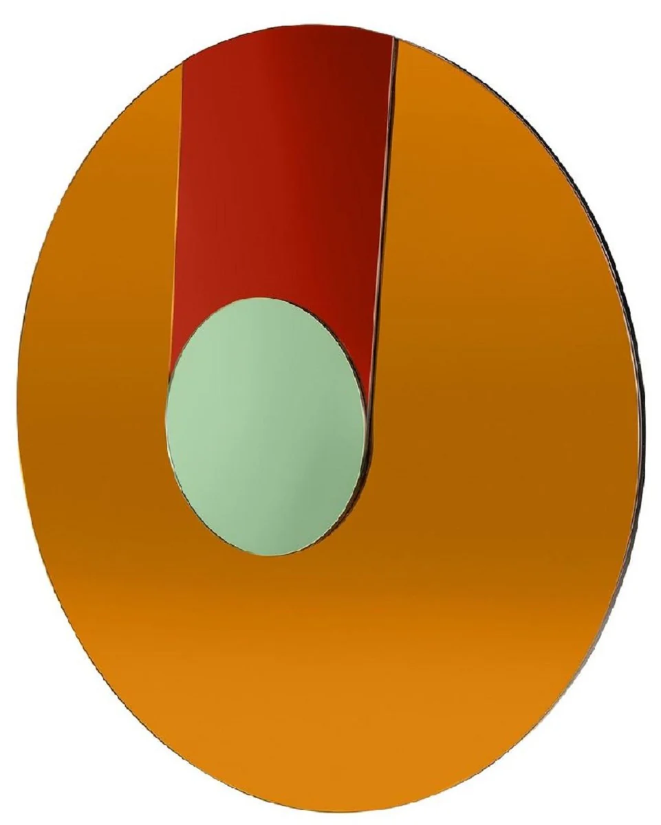 Designer mirror multicolored Ø 120 cm - wardrobe mirror - round living room wall mirror - designer furniture - luxury quality