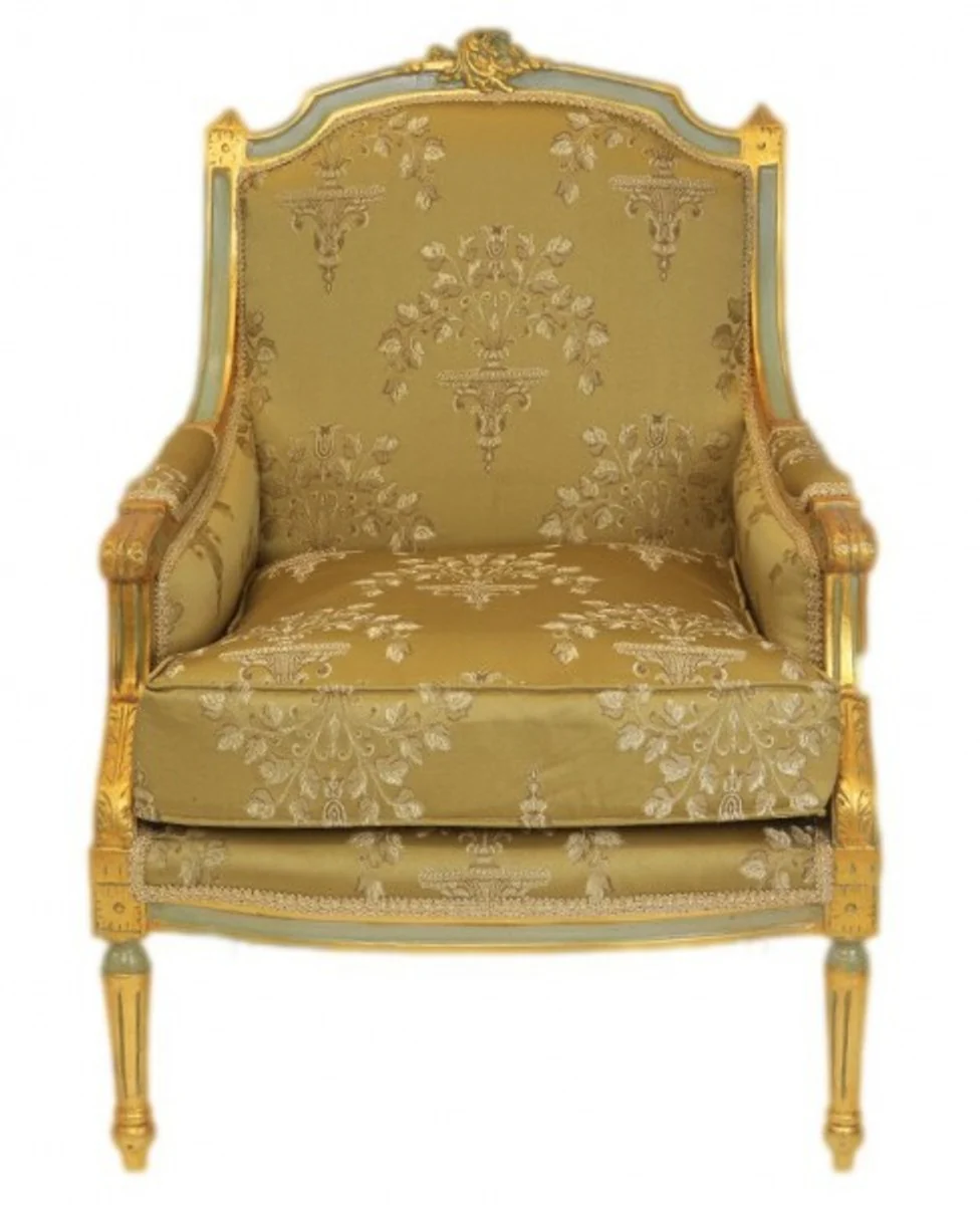 Baroque Lounge Throne Armchair Empire Gold Pattern - Ear Armchair - Wing Armchair Tron Chair