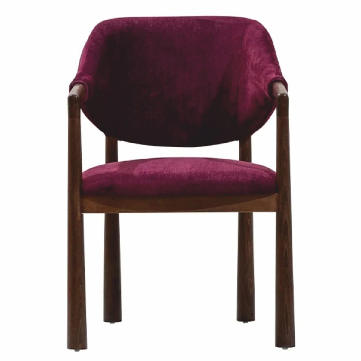 Luxury dining room chair with armrests purple / dark brown H. 87 cm