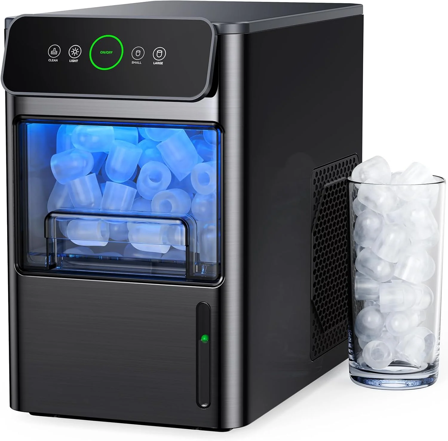Silonn Countertop Ice Maker, 9 Cubes Ready in 6 Mins, 26lbs in 24Hrs, Portable Ice Machine with Self-Cleaning, 2 Sizes of Bullet Ice for Home/Kitchen/Party/RV, Black