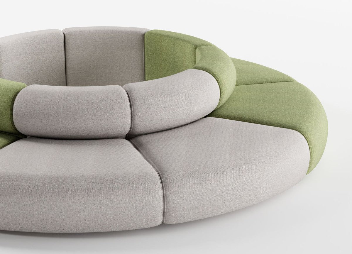 Luxury sofa gray / green Ø 340 x H. 72 cm - Round modular sofa - Luxury furniture