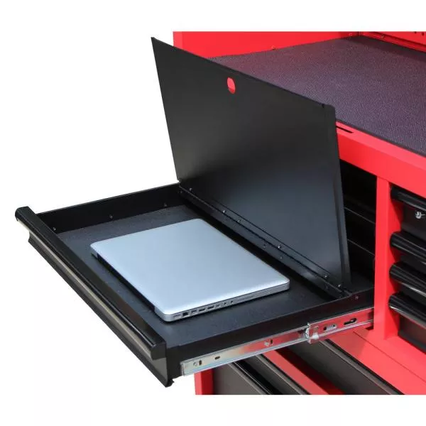 46 in. 8-Drawer Steel Bearing Top Chest in Red and Black
