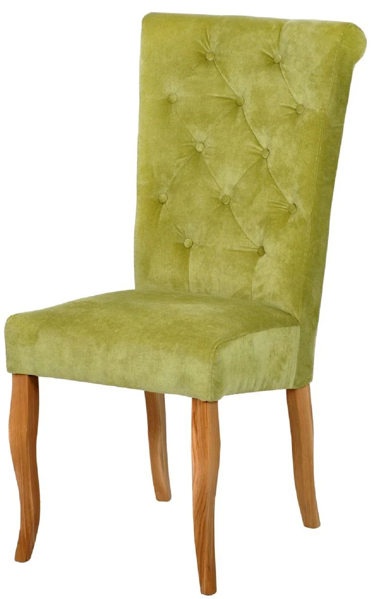 Chesterfield Neo Baroque Dining Room Chair Set of 6 Light Green / Natural Colors - Kitchen Chairs Set - Dining Room Furniture - Chesterfield Furniture - Neo Baroque Furniture