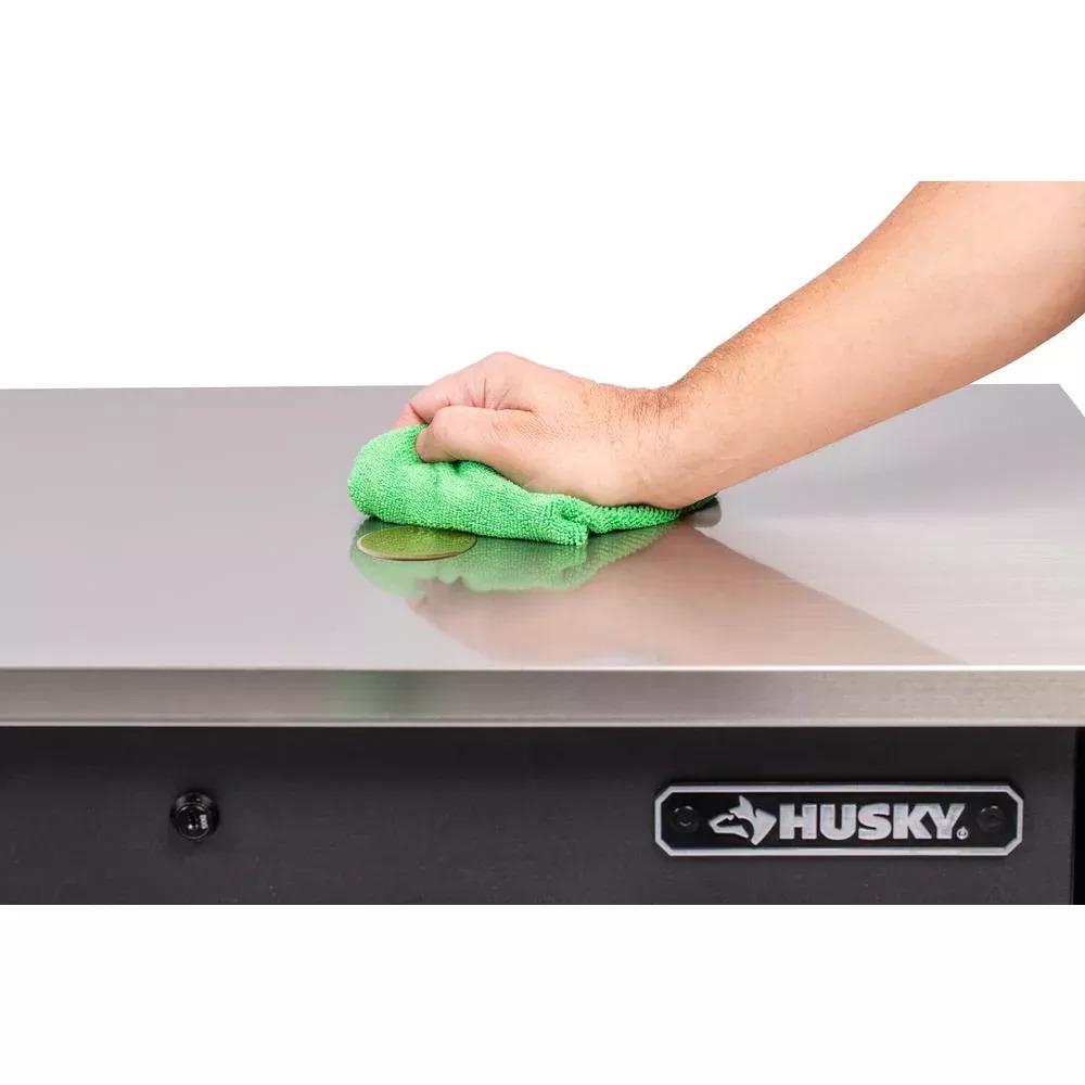 HEAVY-DUTY 72 IN W 15-DRAWER, DEEP TOOL CHEST MOBILE WORKBENCH IN MATTE BLACK MIT STAINLESS STEEL TOP UND DUAL LOCKS