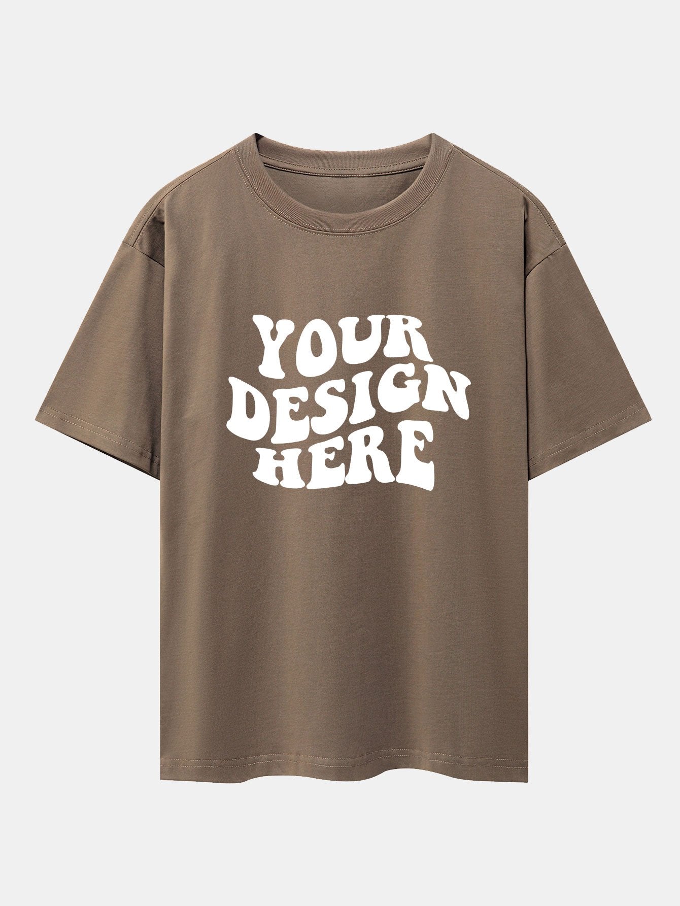 Your Design Here Print Drop Shoulder Oversize T-Shirt