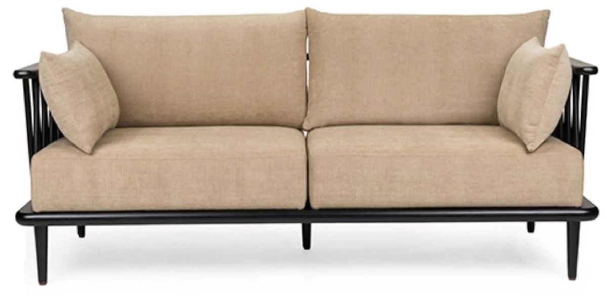 Luxury sofa beige / black 169.5 cm - luxury living room furniture