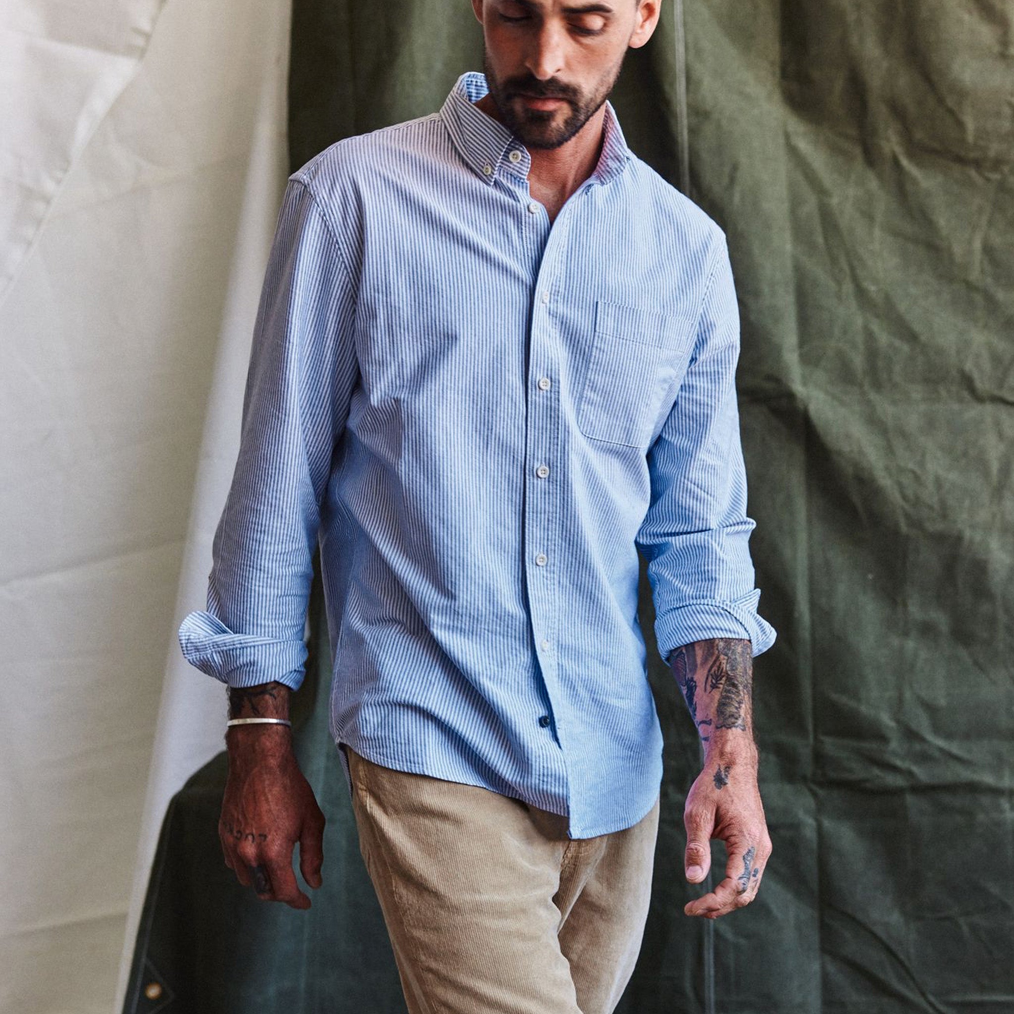 The Jack in Navy University Stripe Everyday Oxford