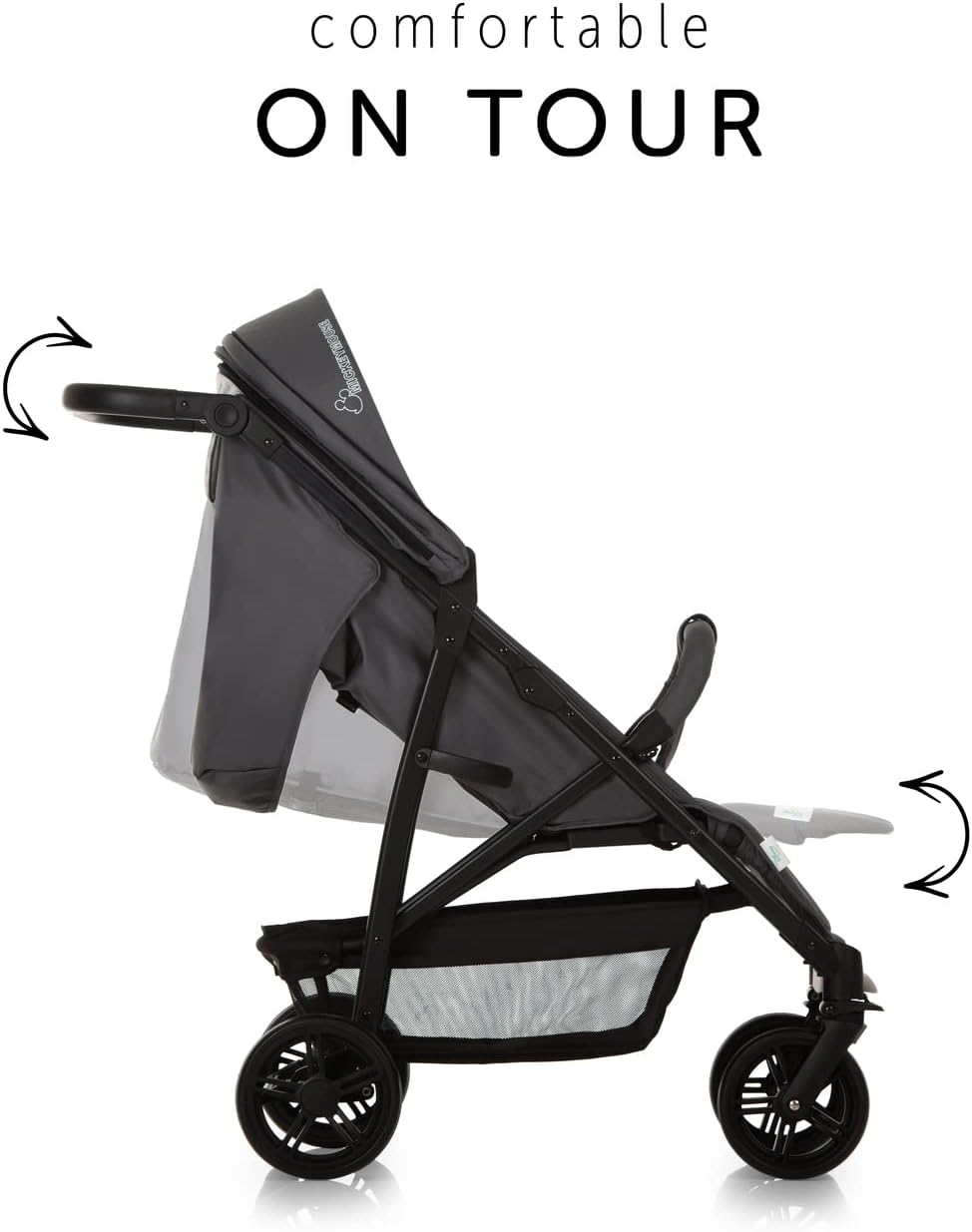 hauck Rapid 4X Carrito Bebe, desde el Nacimiento hasta 25 kg, Silla de Paseo Ligera, Silla Bebe, Reclinable, Plegable, Compacta, Mickey Mouse Gris