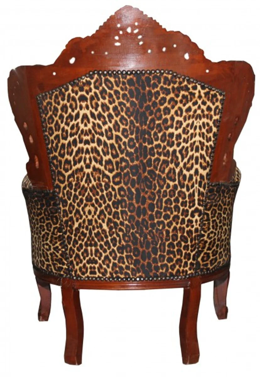 Baroque armchair King Leopard/Brown - antique style